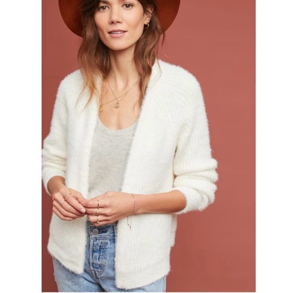 NWT Sleeping on Snow by Anthropologie Cream Women's LS Cardigan